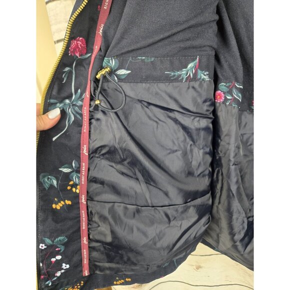 Joules Right As Rain Floral Jacket US14 UK18 Womens Navy Full Zip - Picture 8 of 11